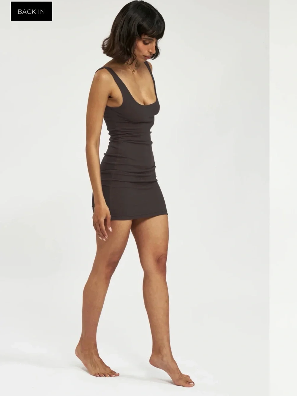 All Things Golden:  the luxe rib mini dress - espresso